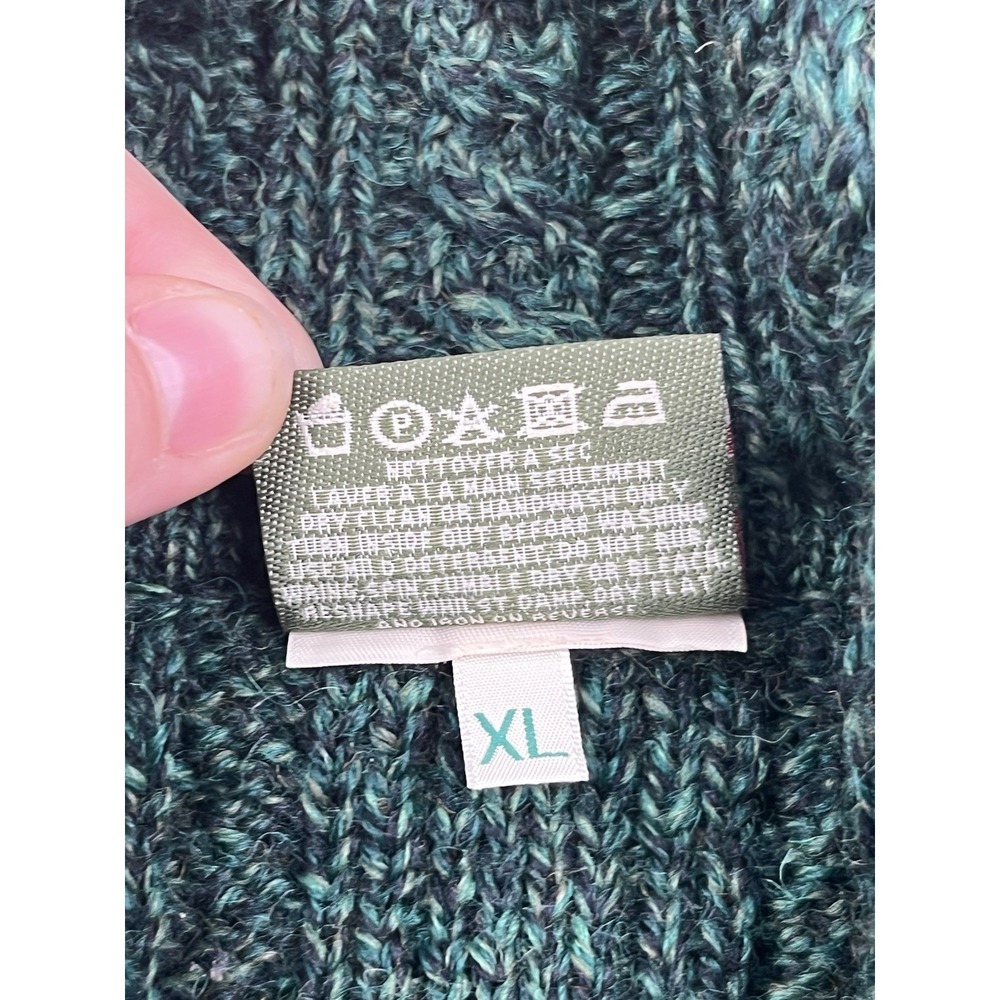 Carraig Donn Aran Green Cardigan Sweater Women XL 100 Pure New Wool Made Ireland - Picture 3 of 13